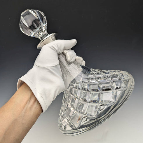 英国製 カットガラス 純銀装飾 シップスデキャンタ MAPPIN and WEBB